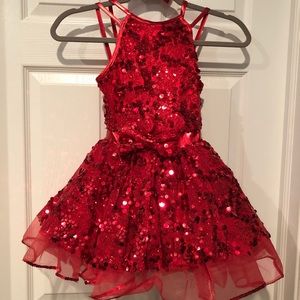 Red sequin ballet costume